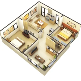Apartment Interior Layout Concept