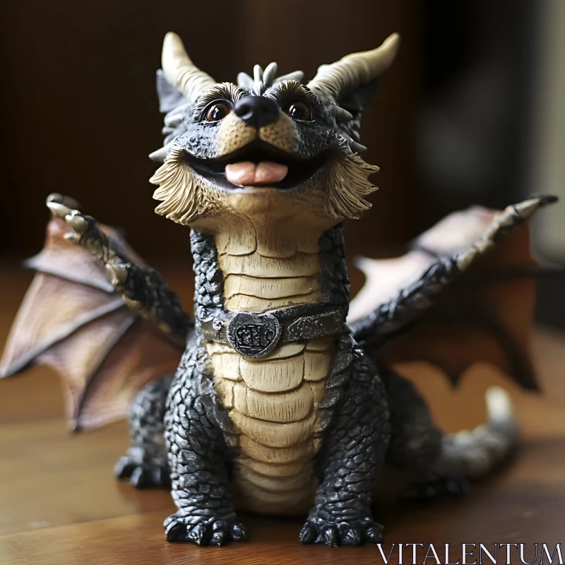 AI ART Playful Dragon Figurine with Intricate Details