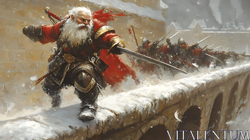 Santa Claus Leading Troops AI Image