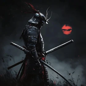 Warrior in Armor with Swords