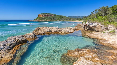 Pristine Beach and Vibrant Cliffs