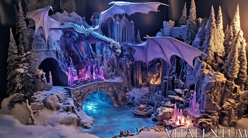 AI ART Icy Dragon Castle