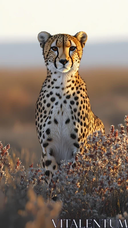 Cheetah Poised in the Wild AI Image