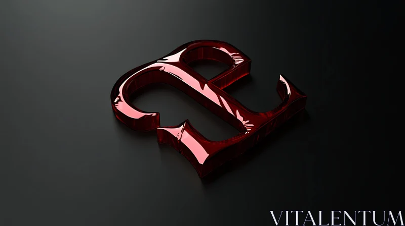 AI ART Red Glass Ampersand on Black