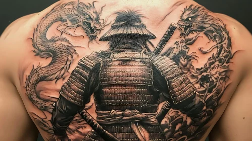 Warrior and Mythical Beasts Tattoo
