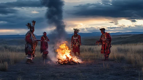 Indigenous Ritual by the Campfire