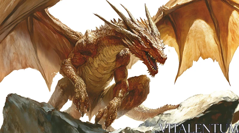 AI ART Fantasy Dragon Illustration