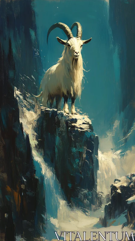 Mountain Goat Majesty AI Image