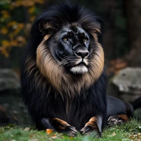 Lion with Black Mane