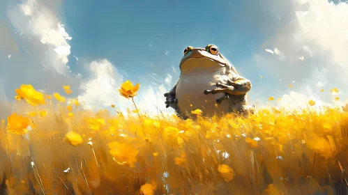 Giant Frog and Blossoming Meadows