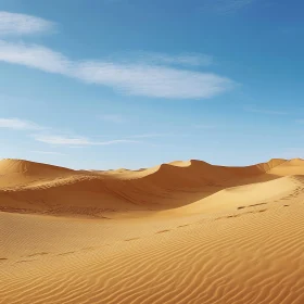 Desert Sand Dunes under Blue Sky