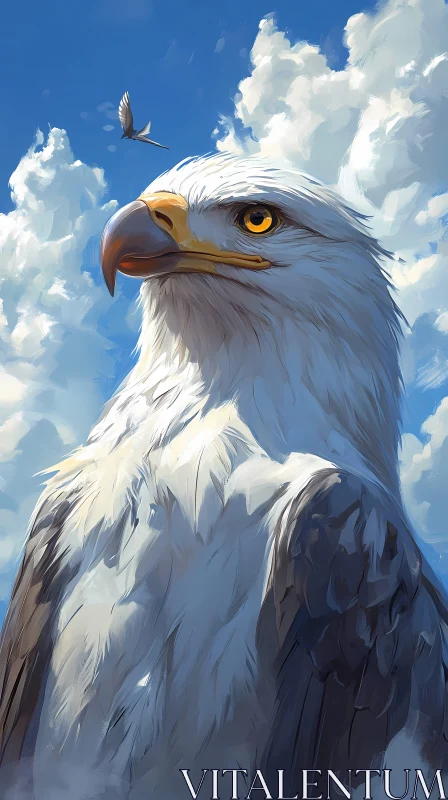 Eagle and Cloudy Sky Art AI Image