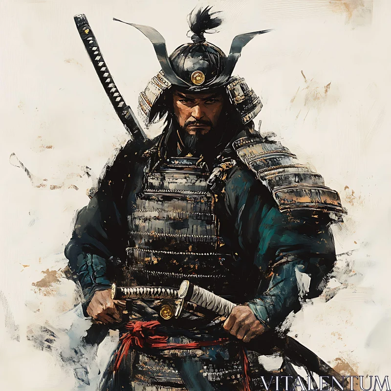 AI ART Samurai in Armor with Swords