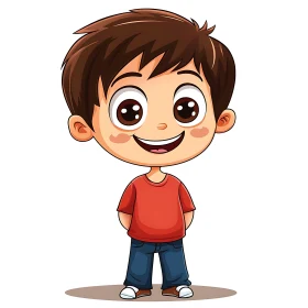 Smiling Boy Cartoon Character