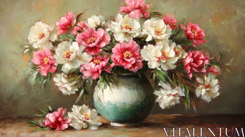 AI ART Artistic Bouquet of Pink and White Blossoms