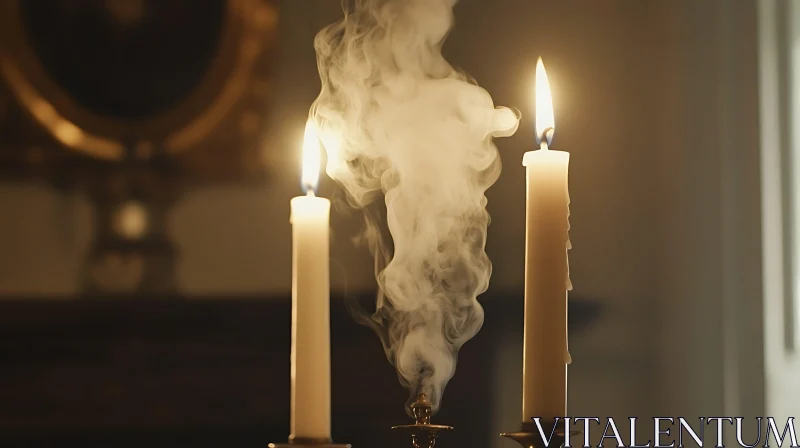 Warm Candlelight and Smoke AI Image