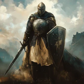 Medieval Knight with Sword and Shield