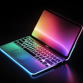 Colorful Laptop with Neon Display