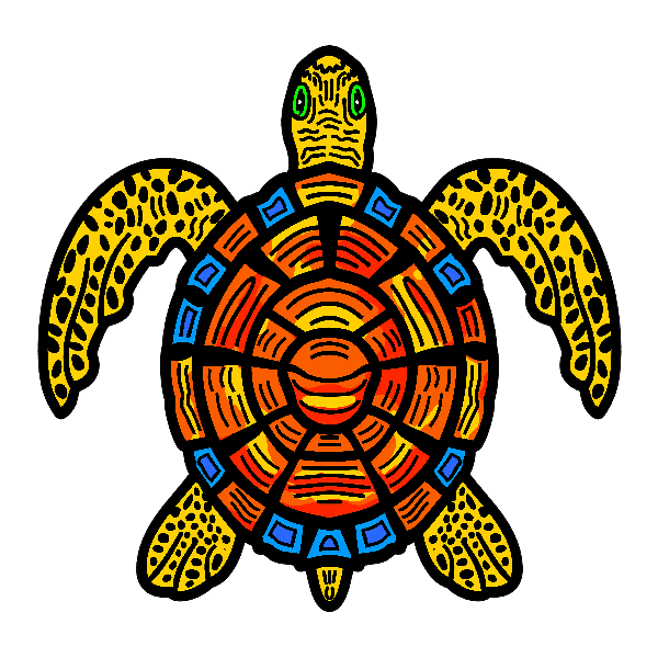 POD Design Colorful Turtle Art