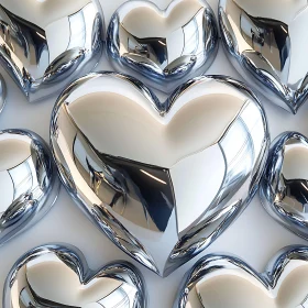 Metallic Heart Array - Modern Design