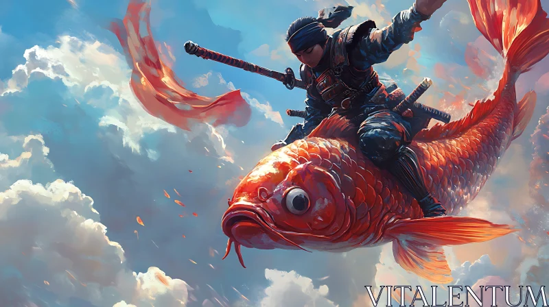 AI ART Fantasy Fish Rider Artwork