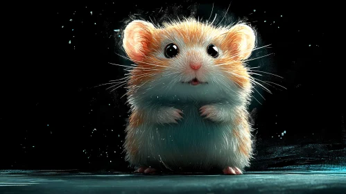 Charming Hamster Against Dark Background