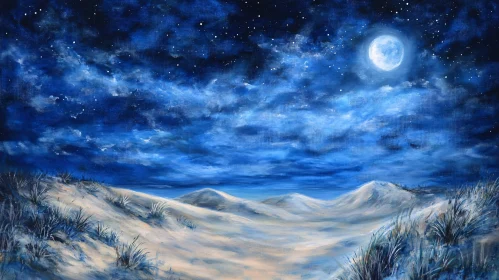 Moonlit Desert Nightscape