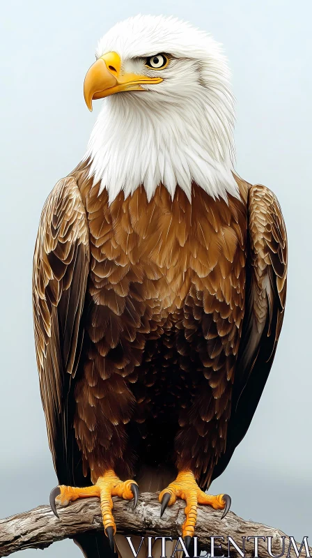 Regal Eagle on a Branch AI Image