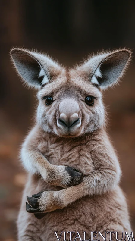 Adorable Kangaroo Close-Up AI Image