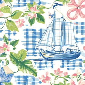 Nautical Floral Boat Art