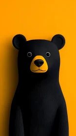 Graphic Design of a Bear with Yellow and Black