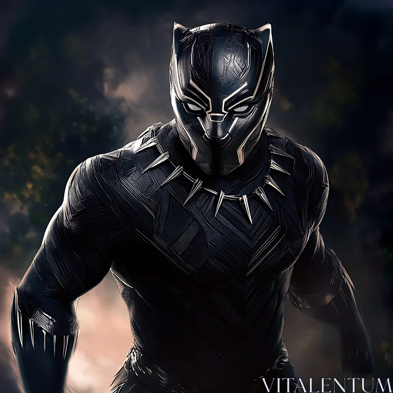 AI ART Marvel's Black Panther in Shadows