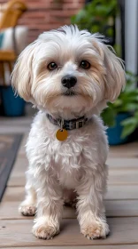 Adorable Fluffy Dog Outdoor Setting
