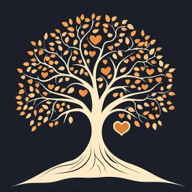 Stylized Tree with Heart Leaves