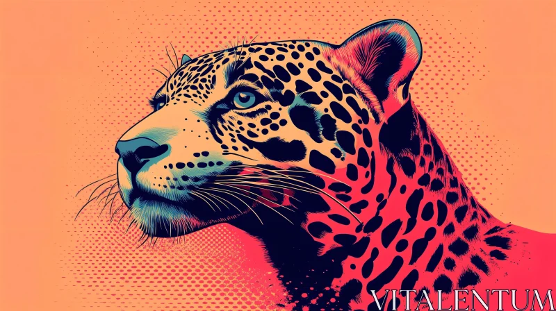 Vivid Leopard in Pop Art Style AI Image