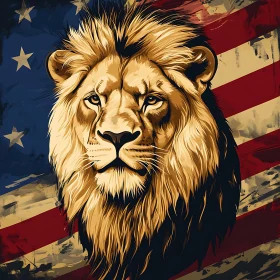 Patriotic Lion Art