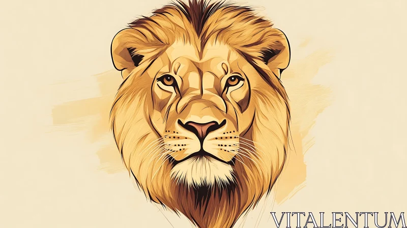 AI ART Lion Head Illustration