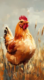 Colorful Chicken Painting