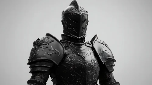 Black Knight Armor with Floral Design