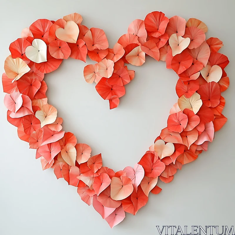 AI ART Heart Shaped Leaves Arrangement