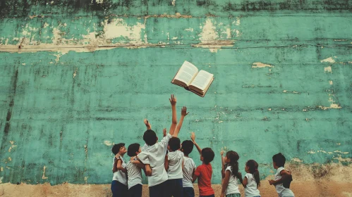 Kids and Floating Book