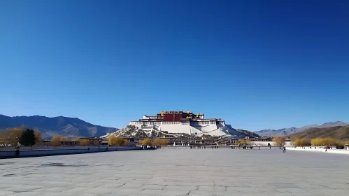 Potala Palace Under Blue Sky