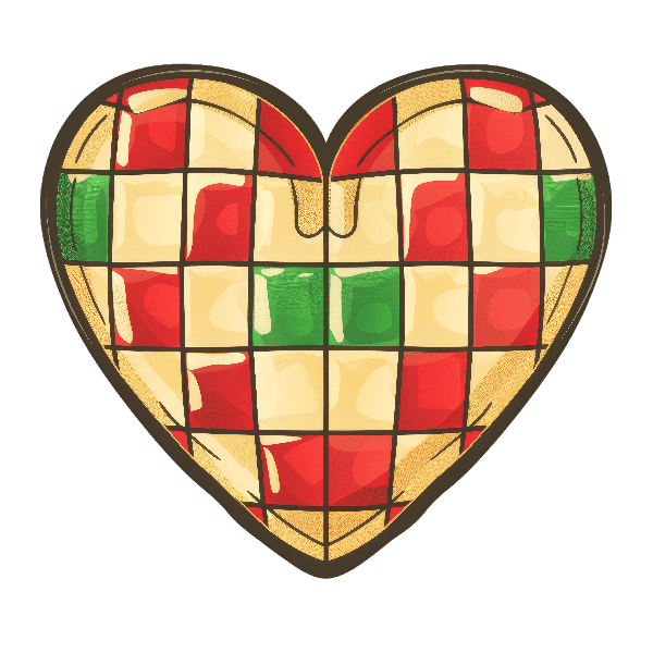 Vibrant Heart Mosaic Art POD Design