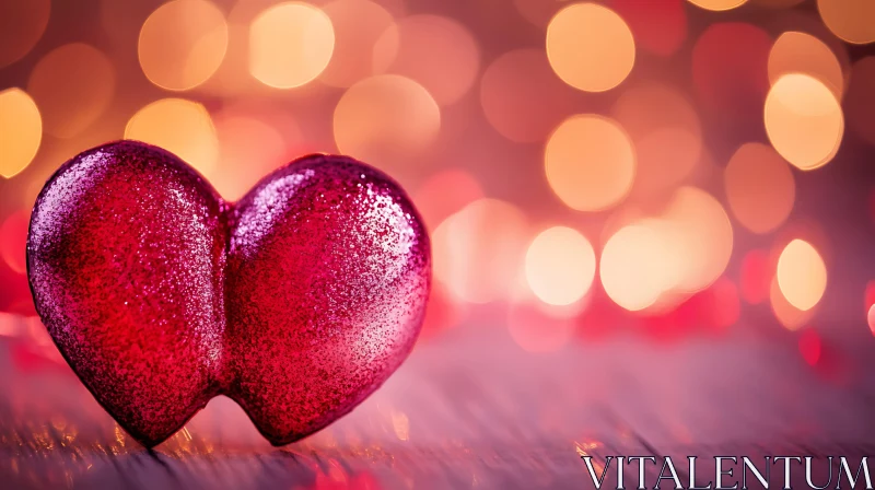 Glittering Heart Still Life with Bokeh AI Image