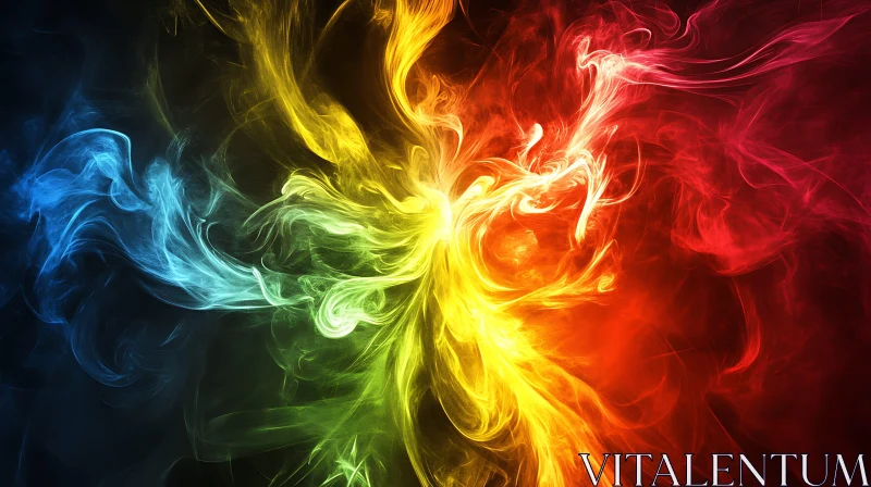 Colorful Swirling Smoke Abstract Art AI Image