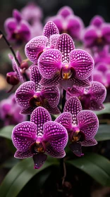 Strikingly Patterned Purple Orchids: A Fusion of Bold Colors