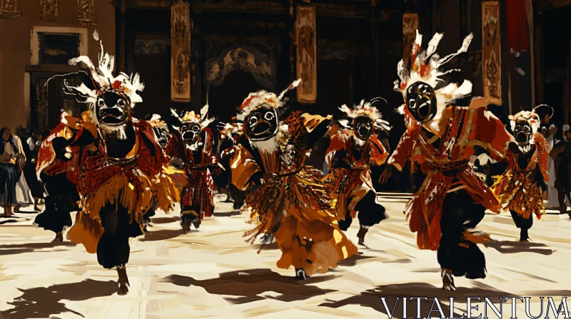 AI ART Ritual Dance with Masks