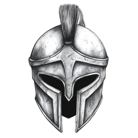 Ancient Warrior Helmet Illustration