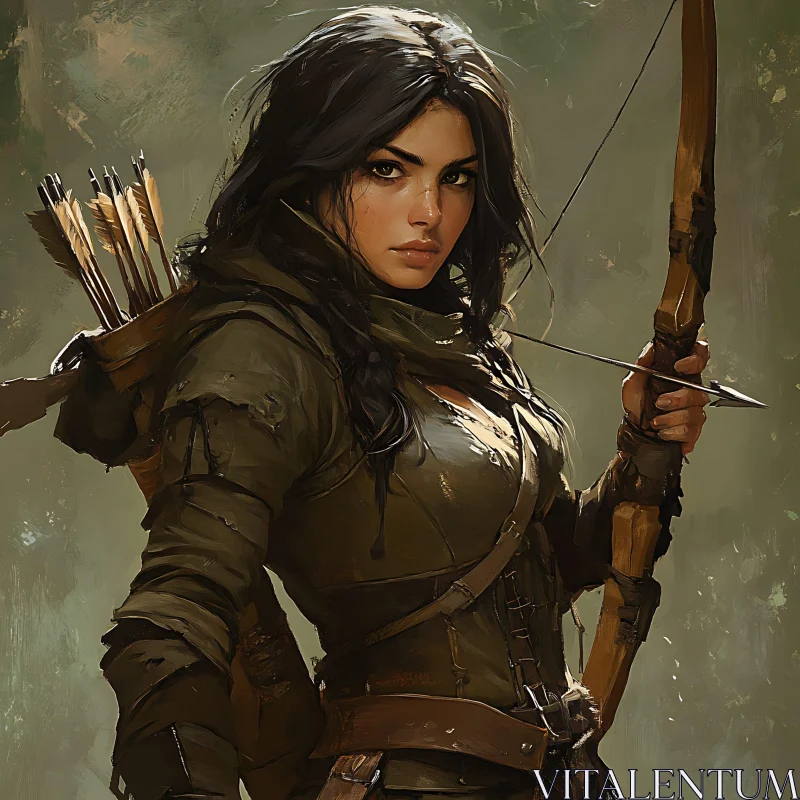 AI ART Female Archer Portrait