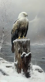 Eagle Perched in Winter
